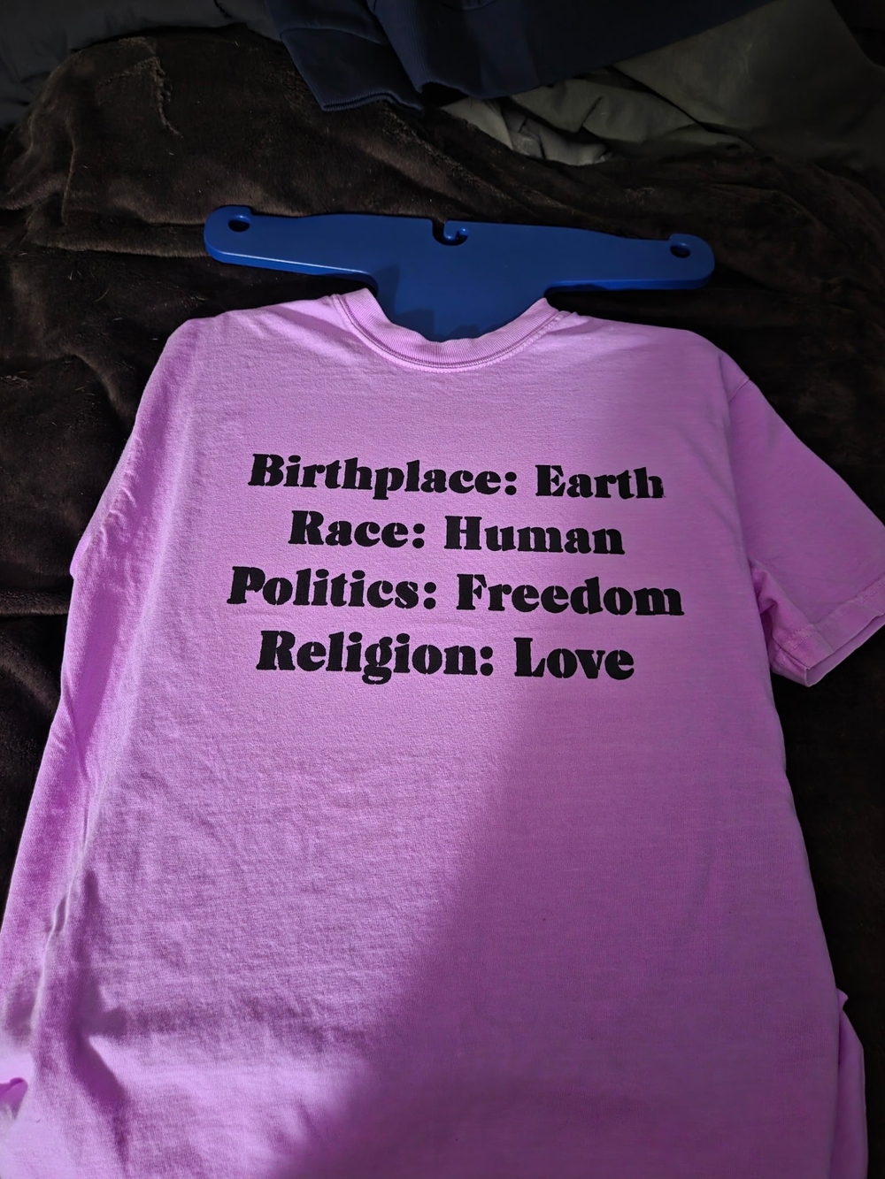 Pink Kids' Message Tee - Birthplace: Earth